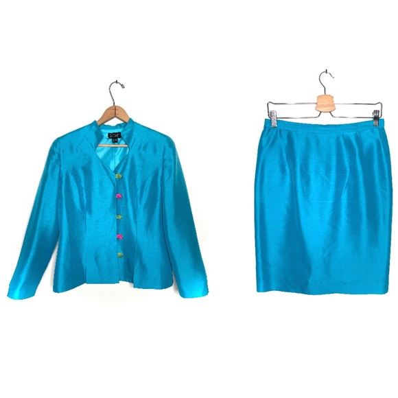 shomi Dresses & Skirts - Shomi | Silk 2 Piece Skirt and Blazer Set